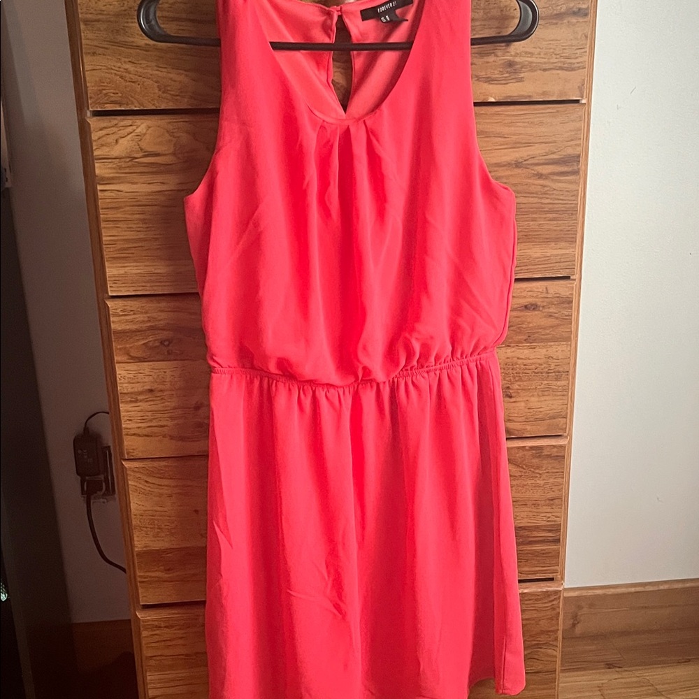 Forever 21 Coral Sleeveless Mini Dress